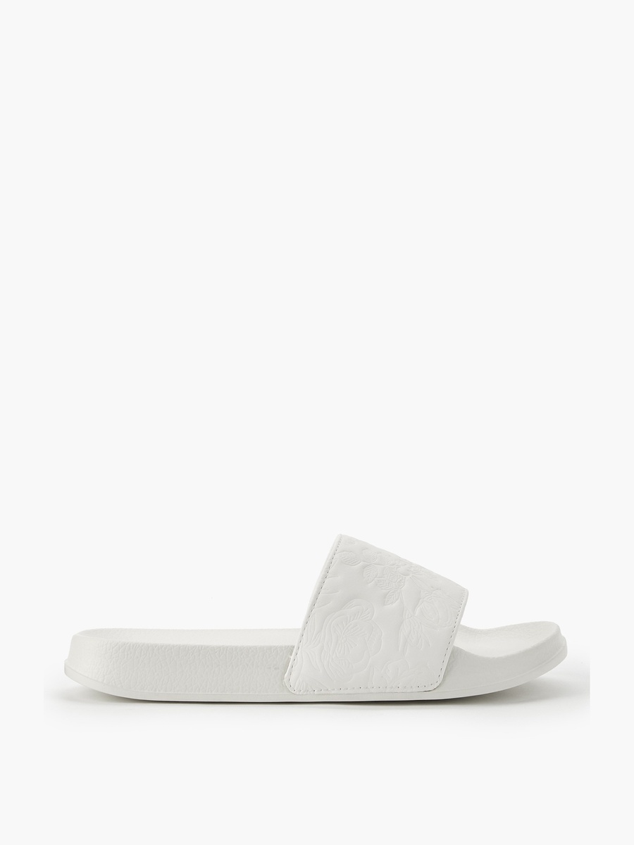 Women Floral Embossed Slides