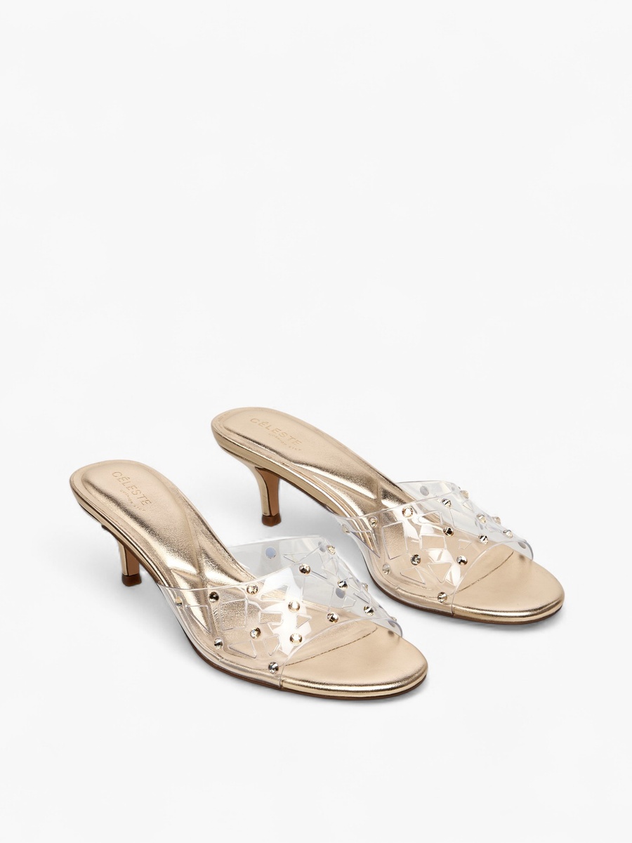 Women Studded Kitten Heel Sandals