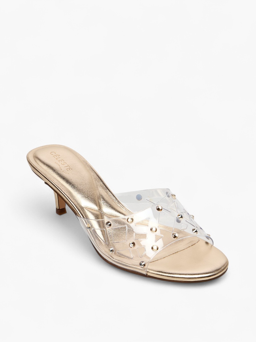 Women Studded Kitten Heel Sandals
