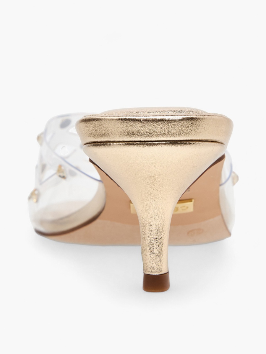 Women Studded Kitten Heel Sandals