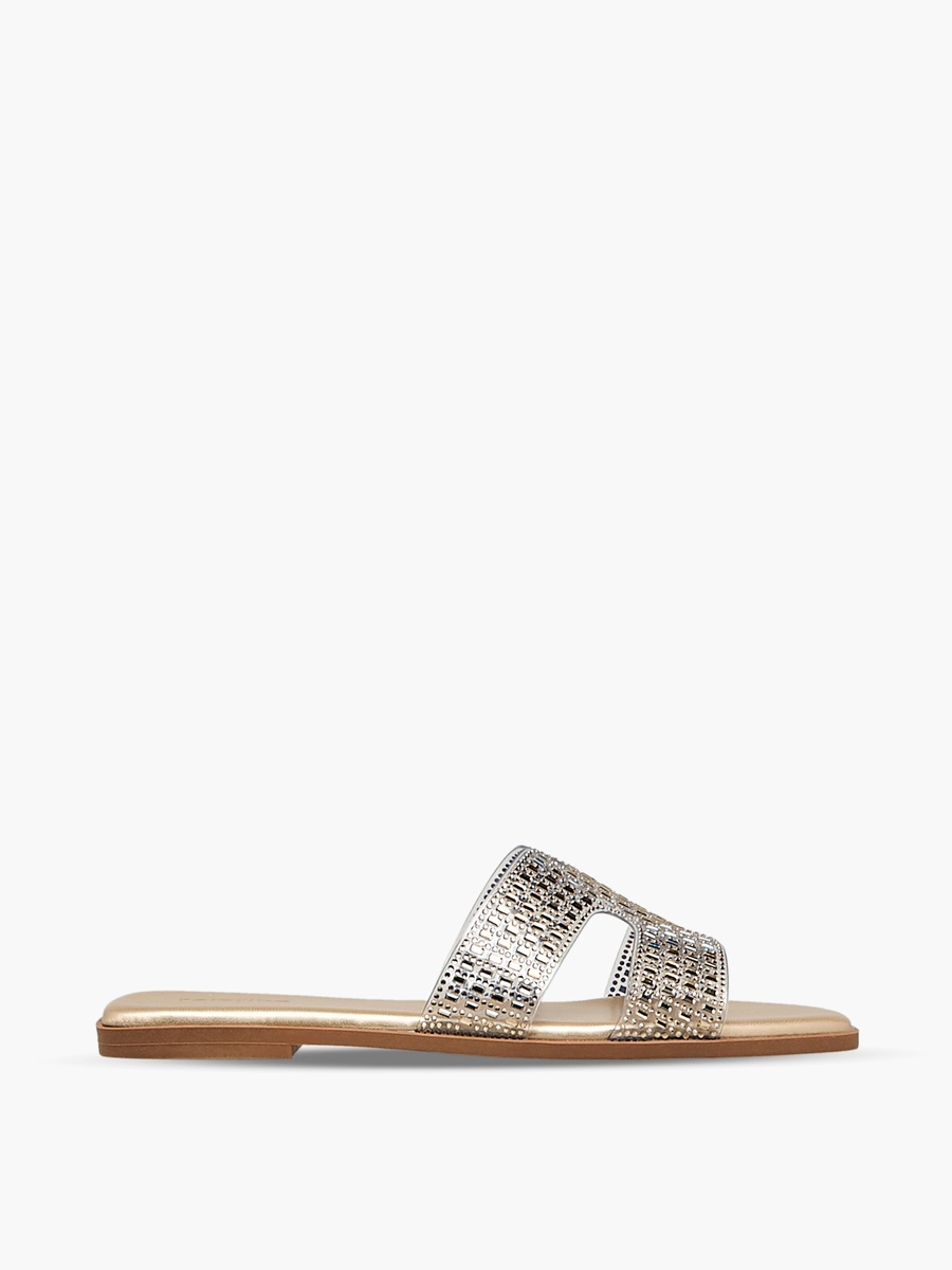 Women Embellished Slip-On Flat Sandals