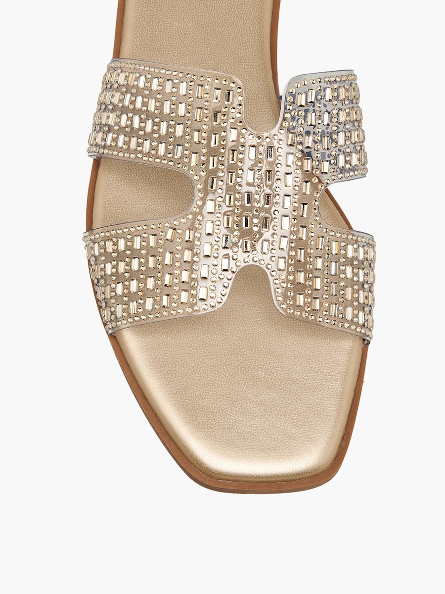 Women Embellished Slip-On Flat Sandals