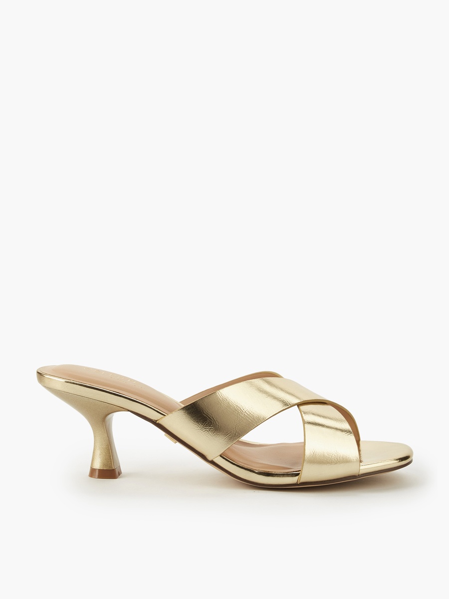 Women Cross Strap Kitten Heel Sandals