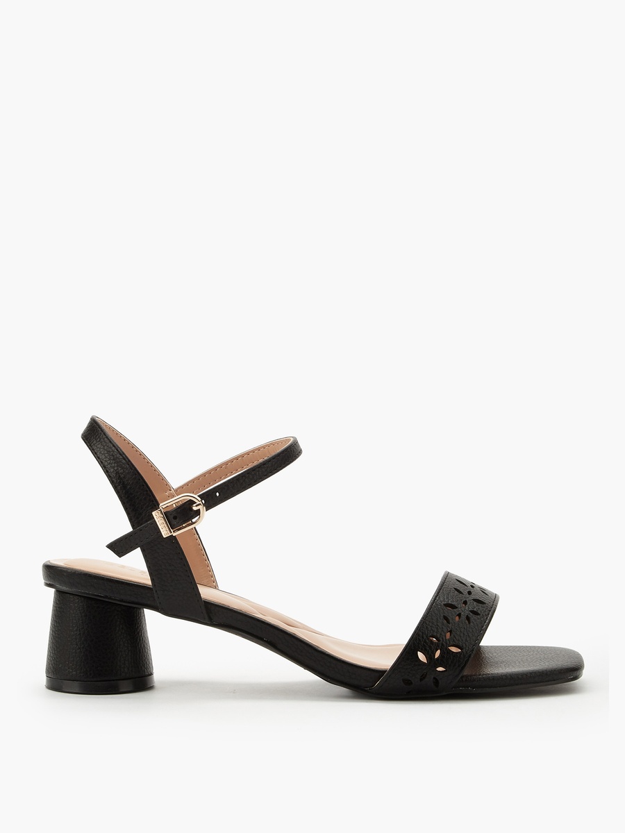 Women Cutout Design Block Heel Sandals