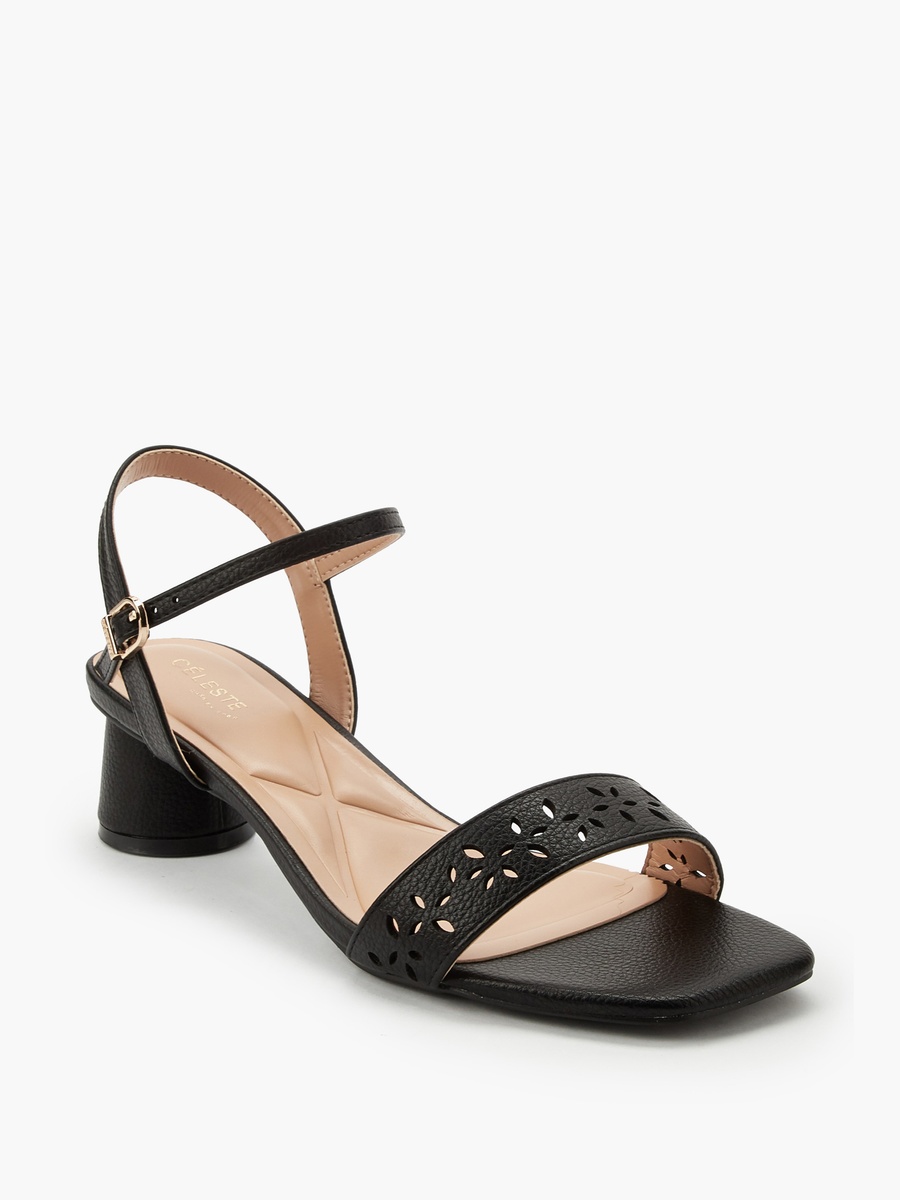 Women Cutout Design Block Heel Sandals