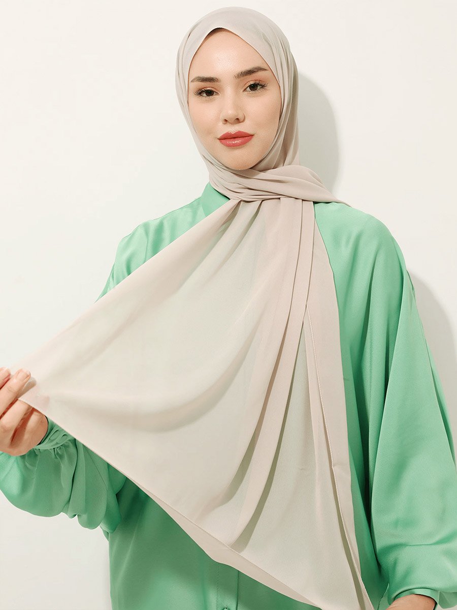 Beige Solid Hijab