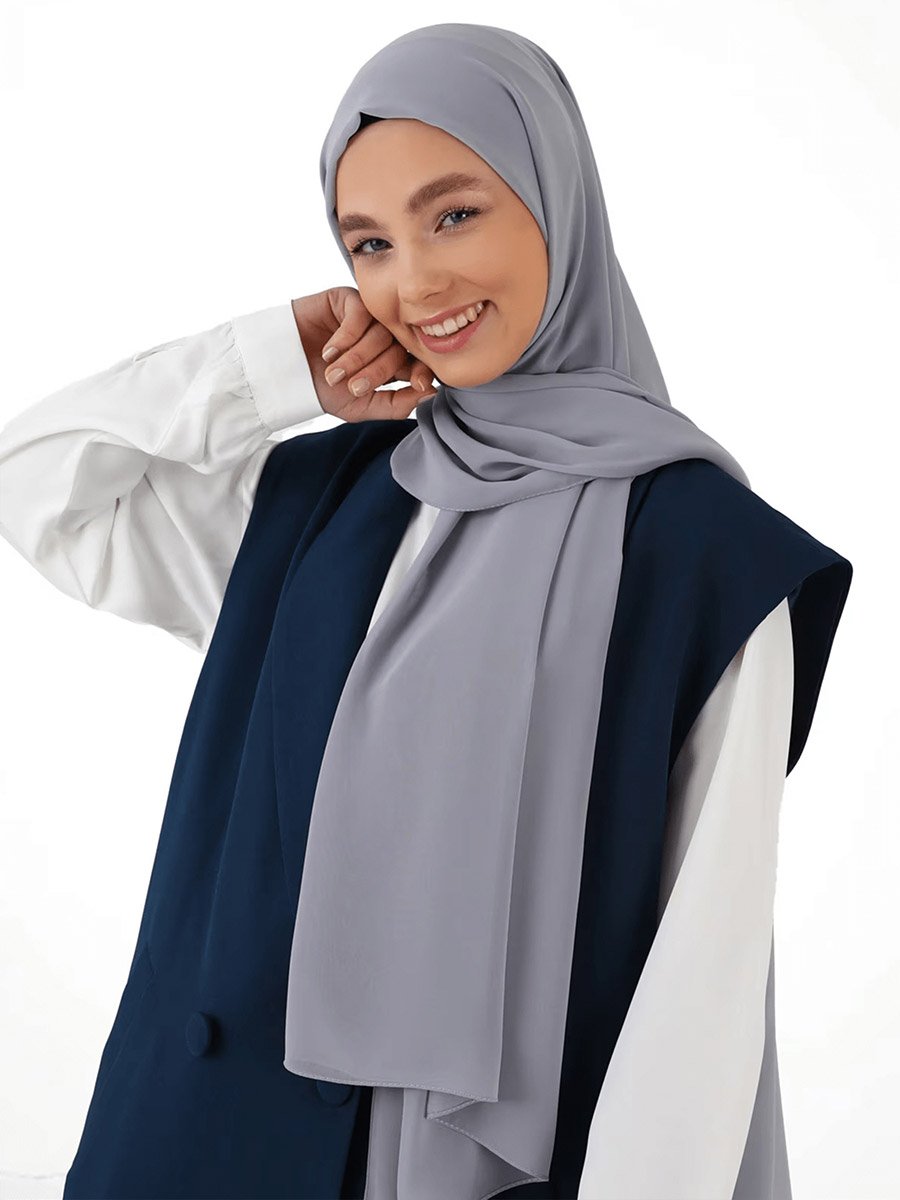 Grey Solid Hijab