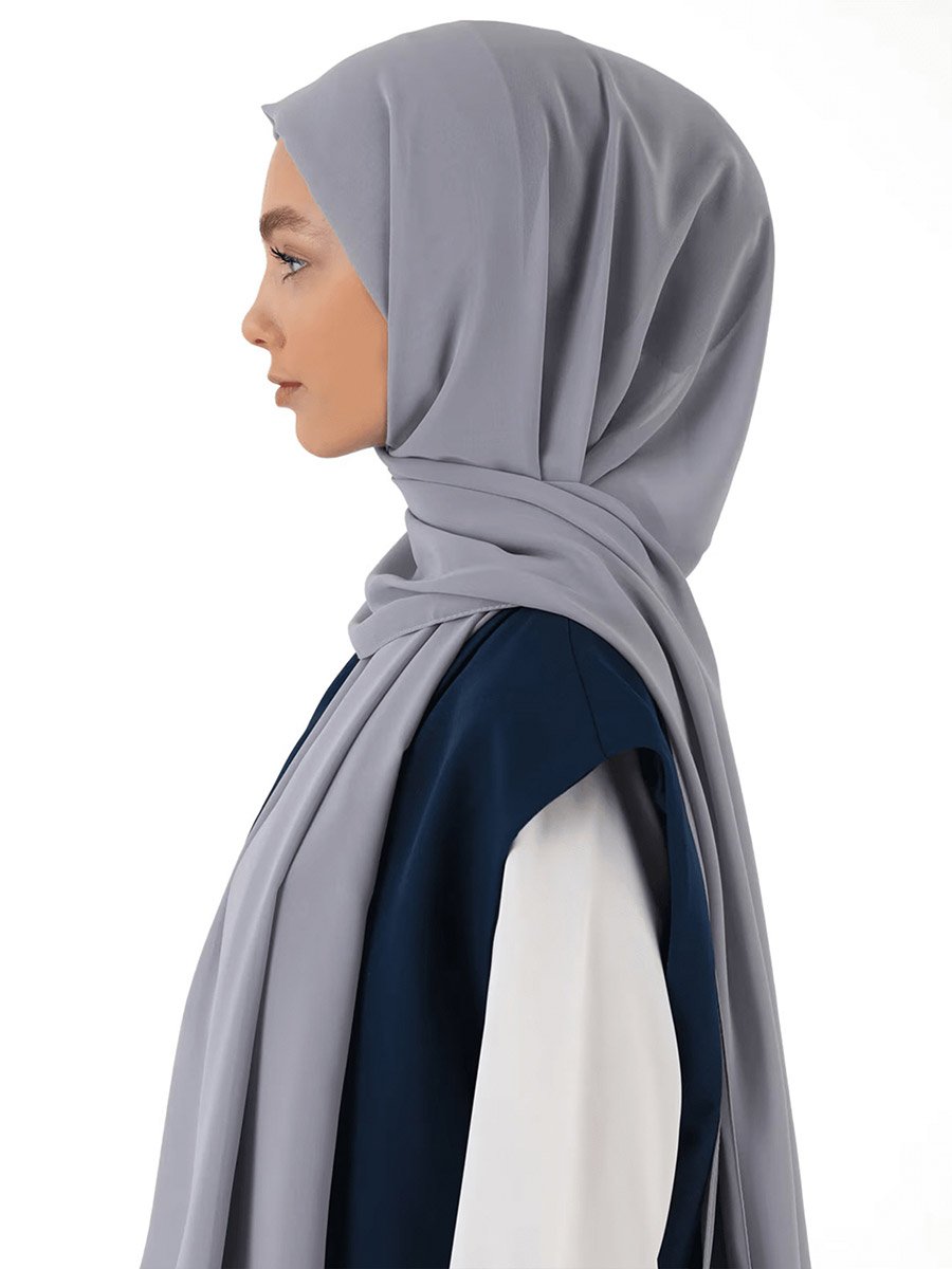 Grey Solid Hijab