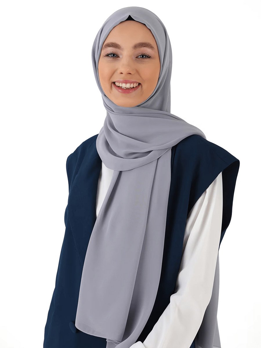 Grey Solid Hijab