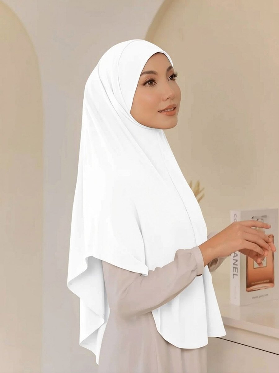 White Solid Hijab