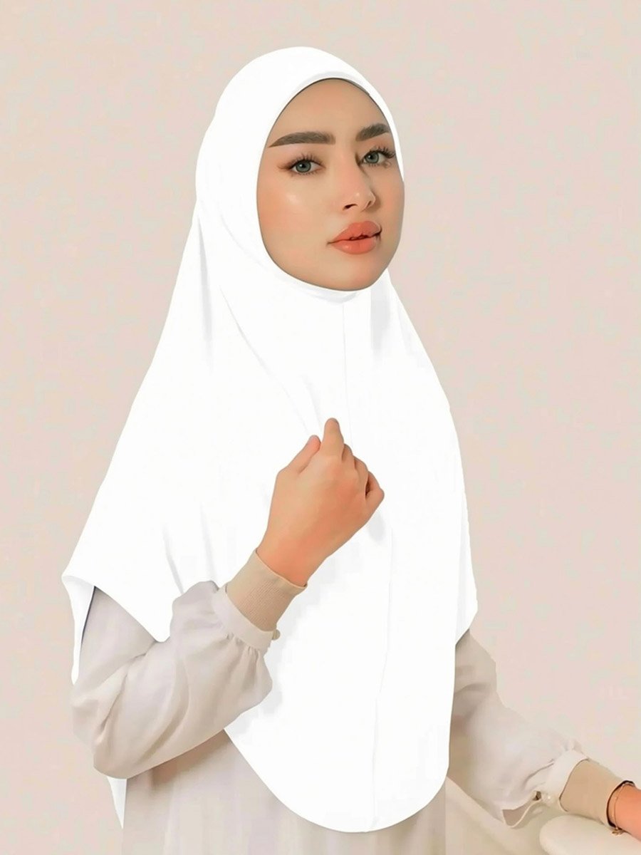 White Solid Hijab