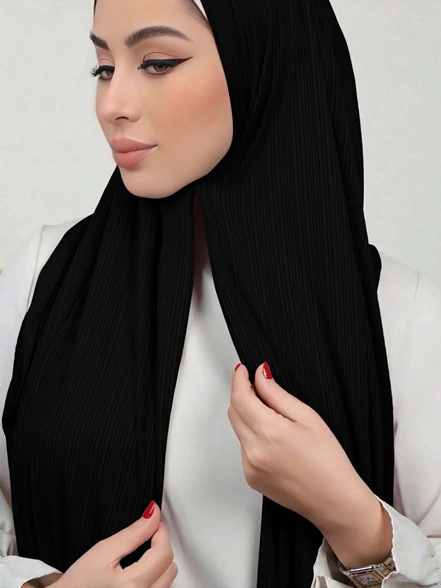 Black Textured Hijab