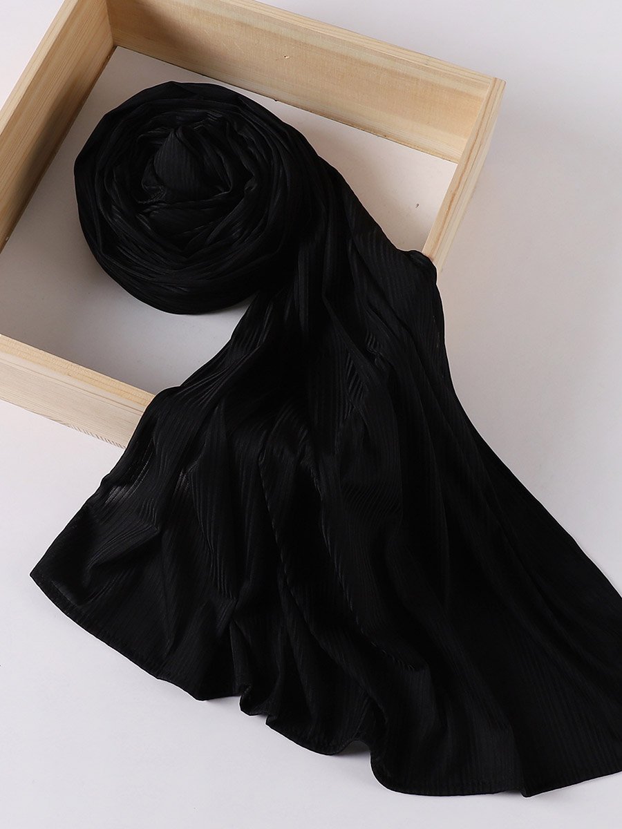 Black Textured Hijab