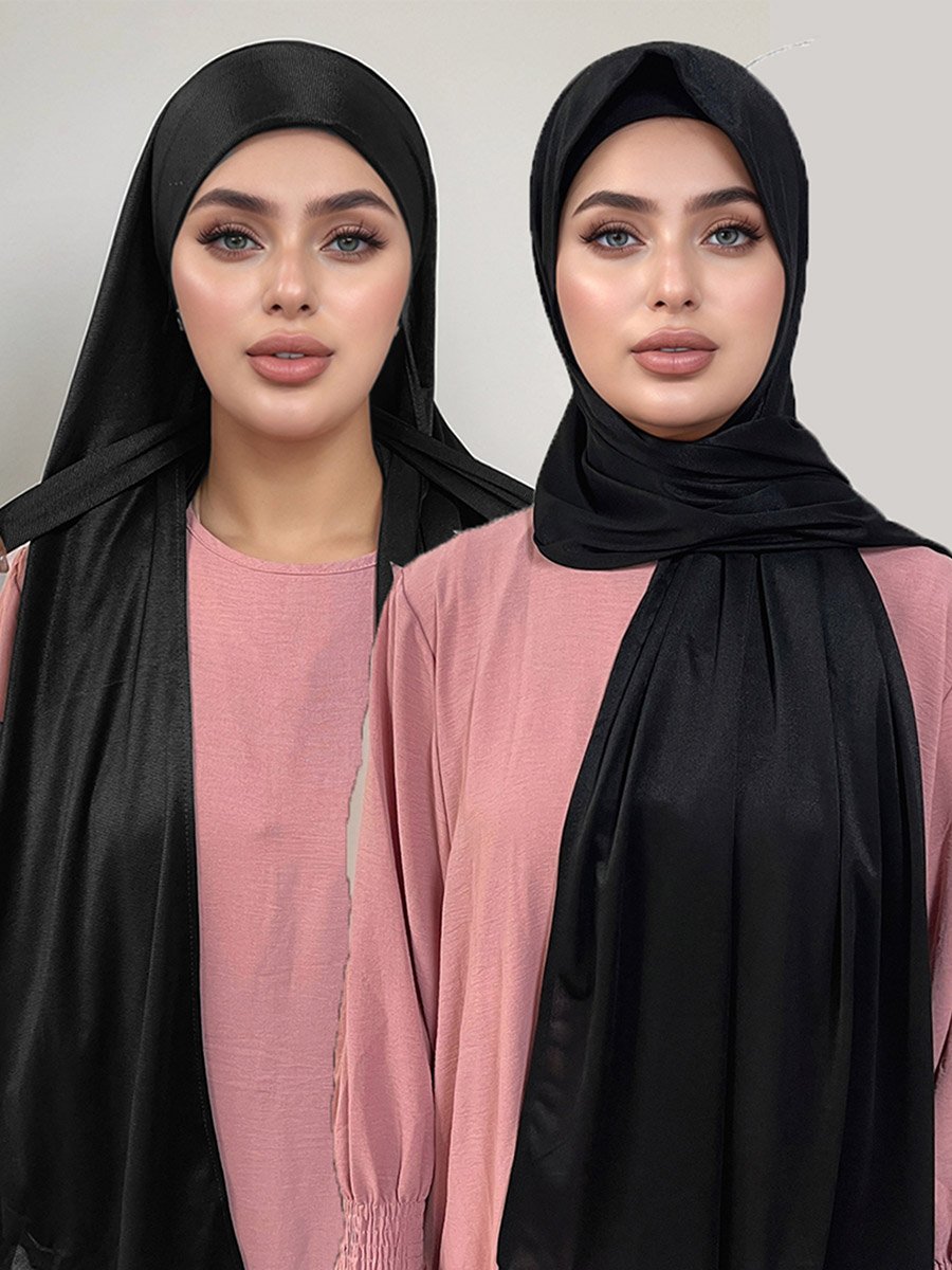 Black Solid Hijab