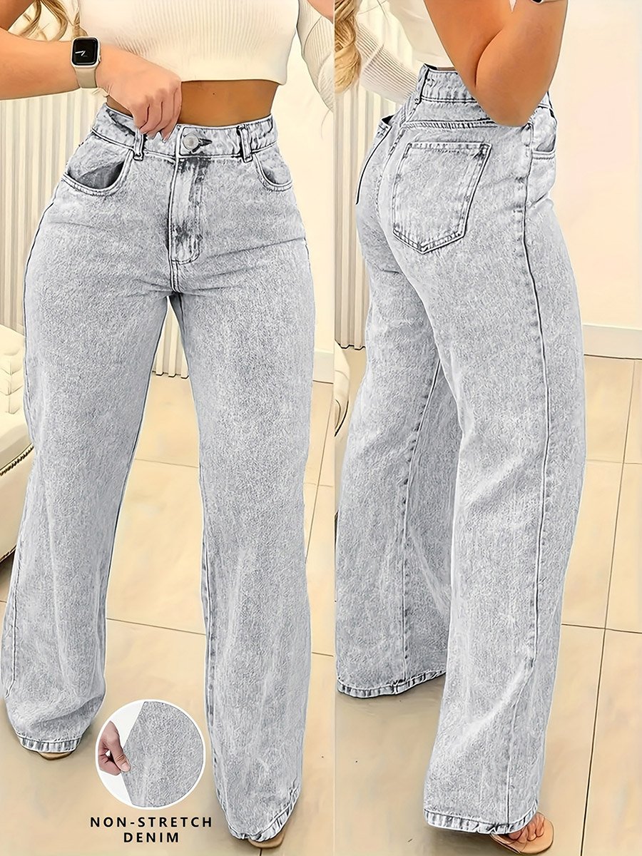 Women High Rise Straight Leg Jeans