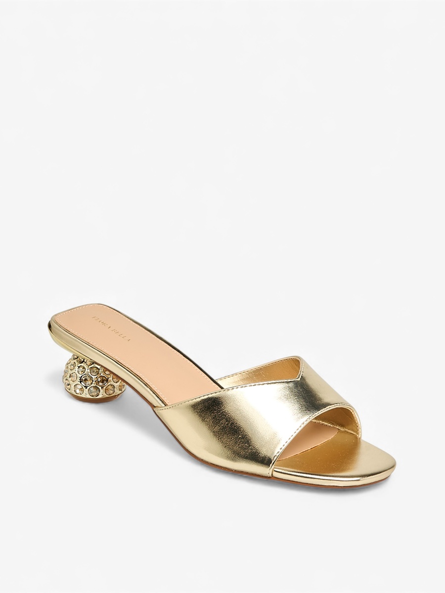 Women Embellished Heel Slip-On Sandals