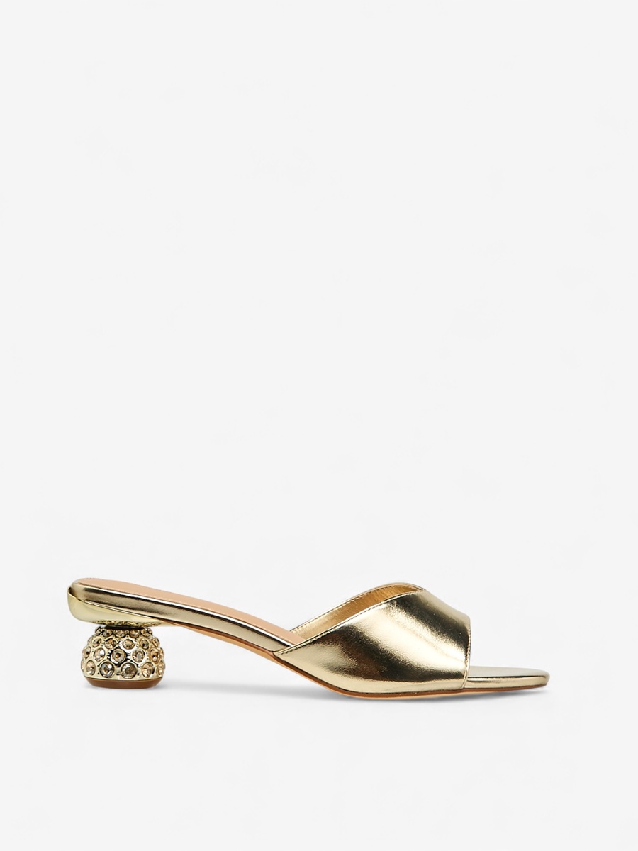 Women Embellished Heel Slip-On Sandals