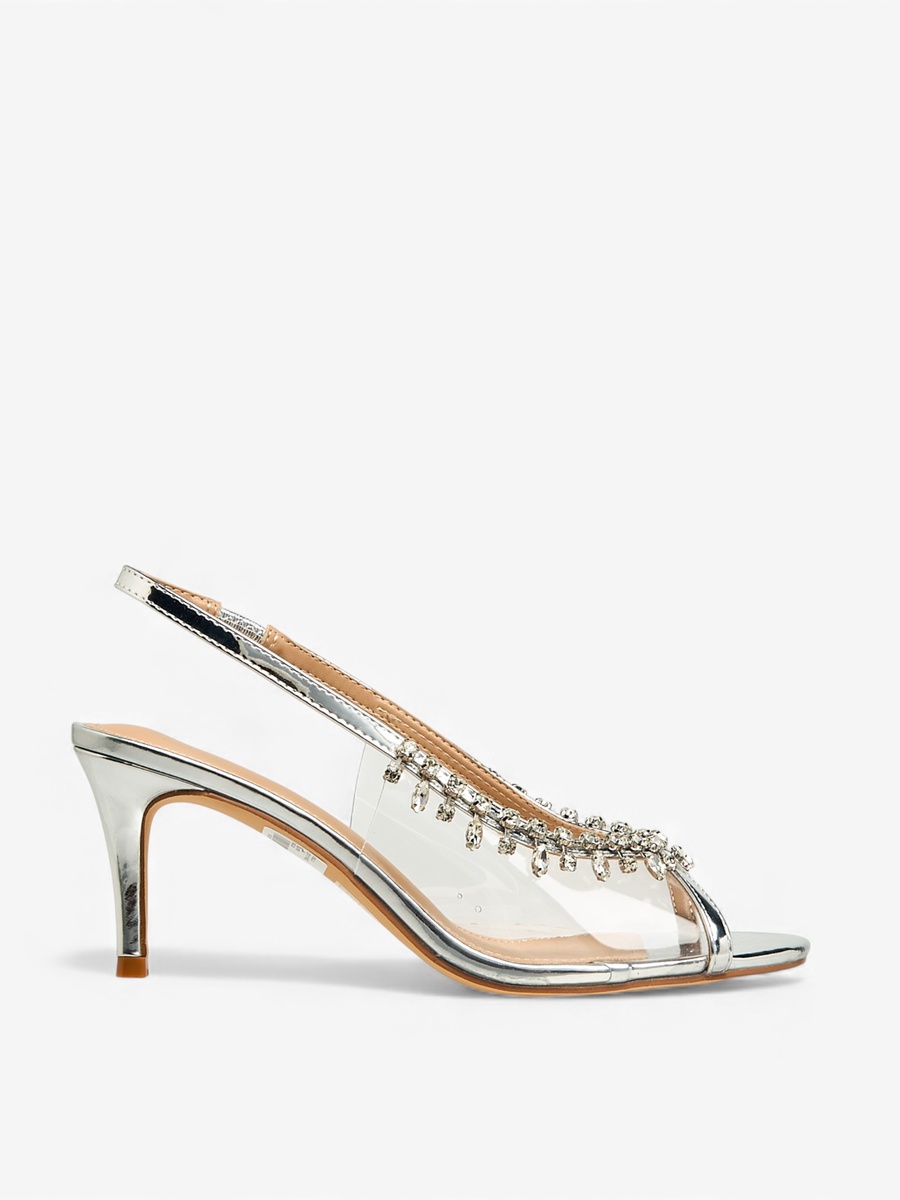 Women Embellished Stiletto Heel Slingback Shoes