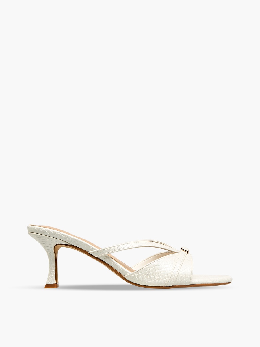 Women Cross Strap Flared Heel Sandals