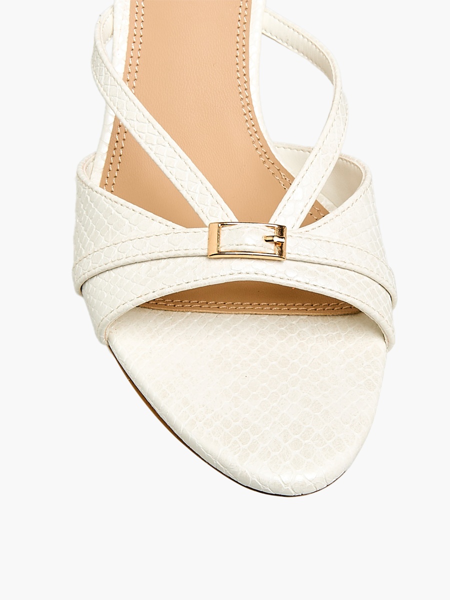 Women Cross Strap Flared Heel Sandals