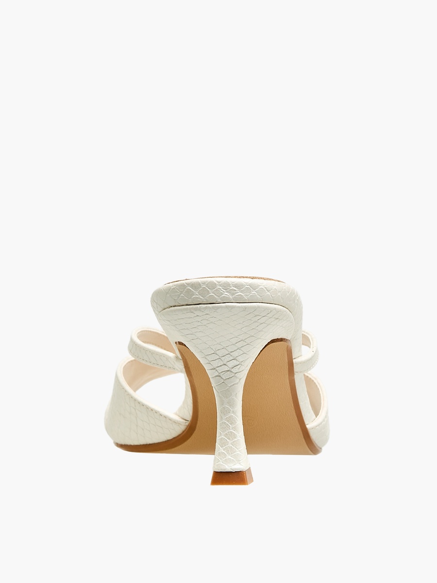 Women Cross Strap Flared Heel Sandals