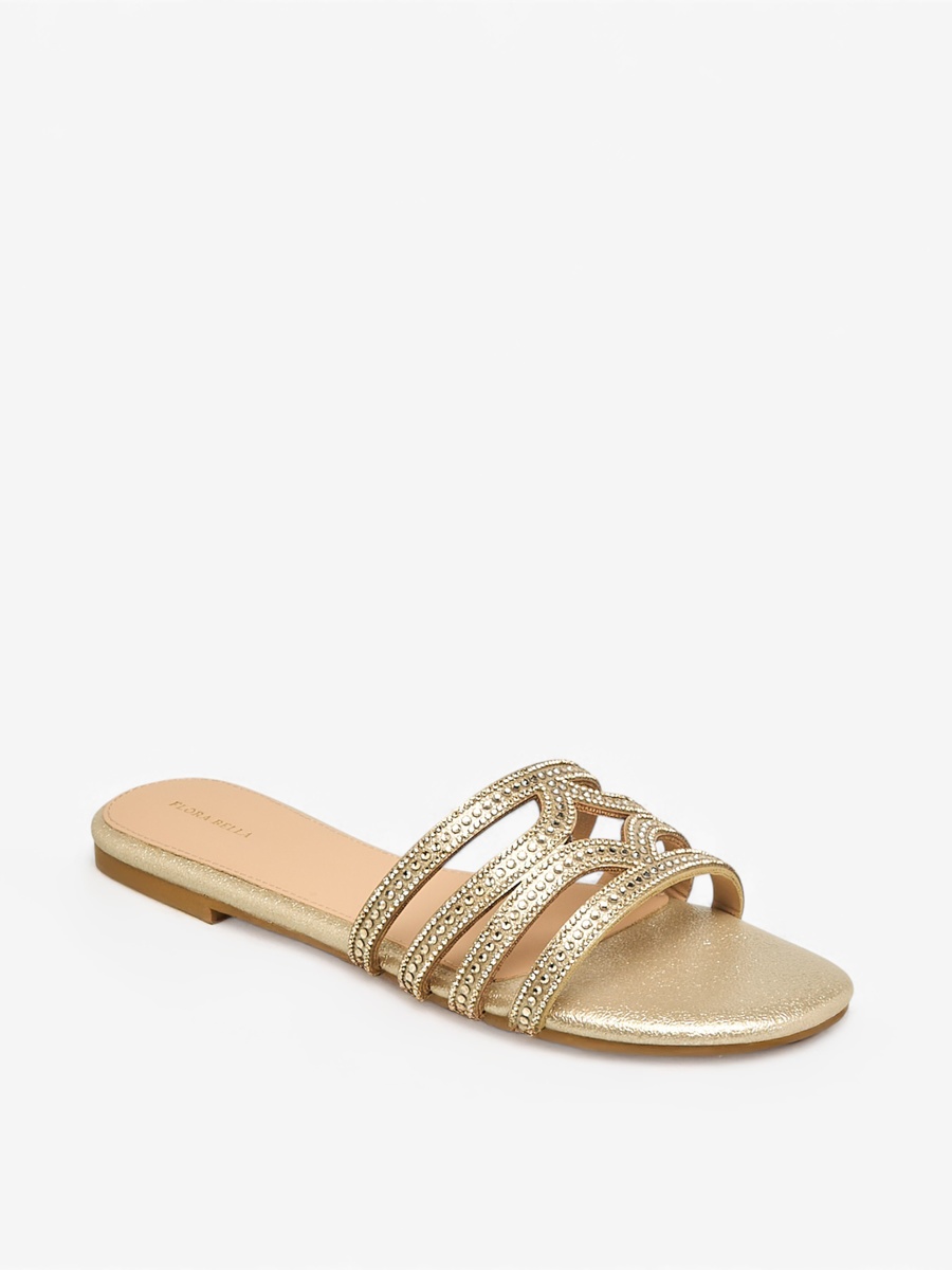 Women Embellished Slip-On Flat Sandals