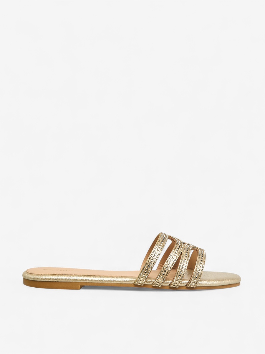 Women Embellished Slip-On Flat Sandals