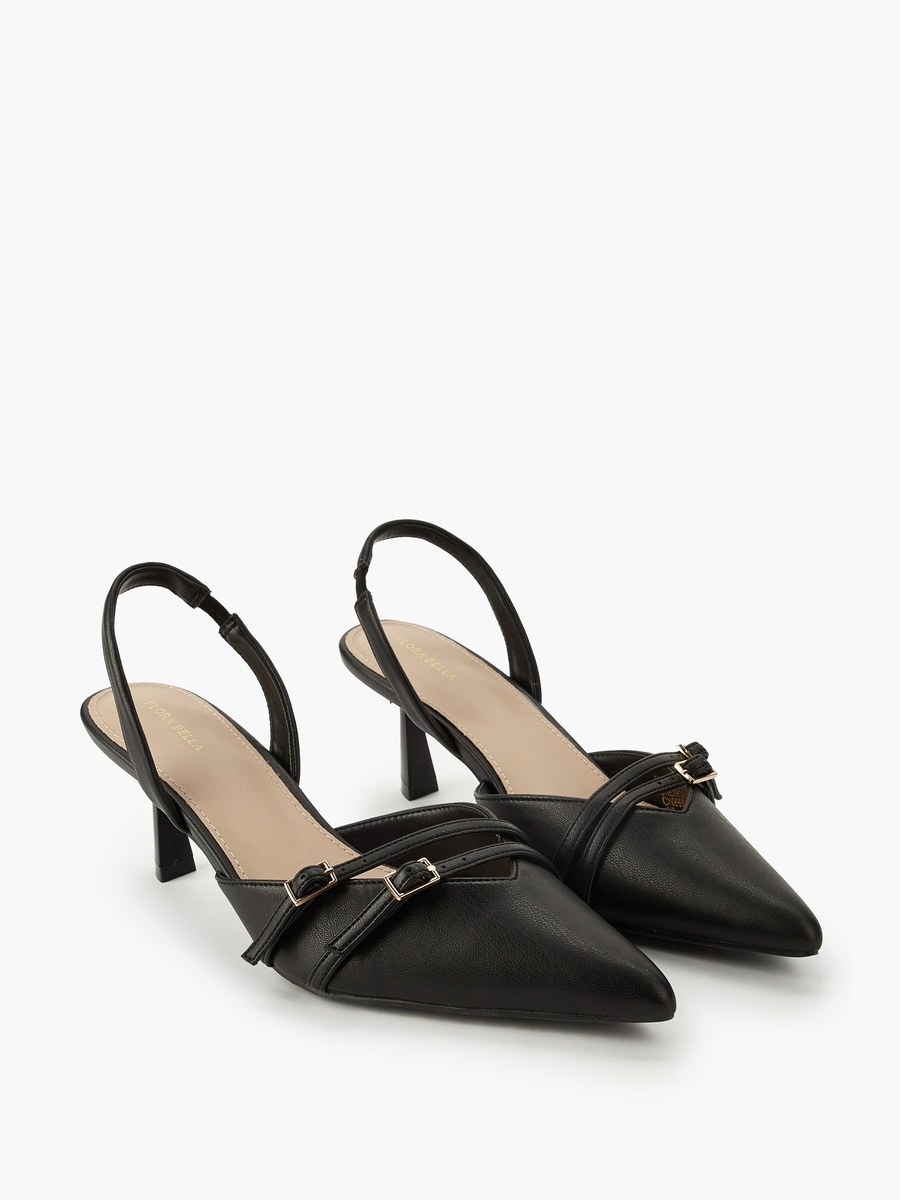 Women Buckle Accent Slingback Shoes