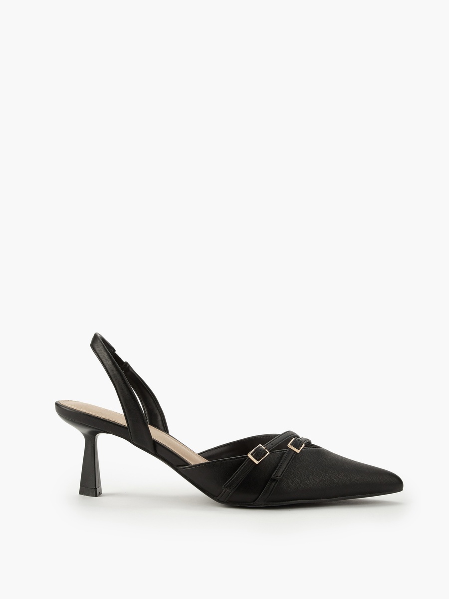 Women Buckle Accent Slingback Shoes