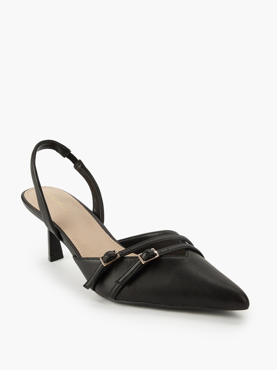 Women Buckle Accent Slingback Shoes