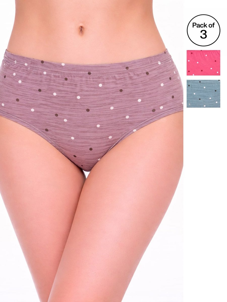 Pack of 3 - Striped High Leg Briefs