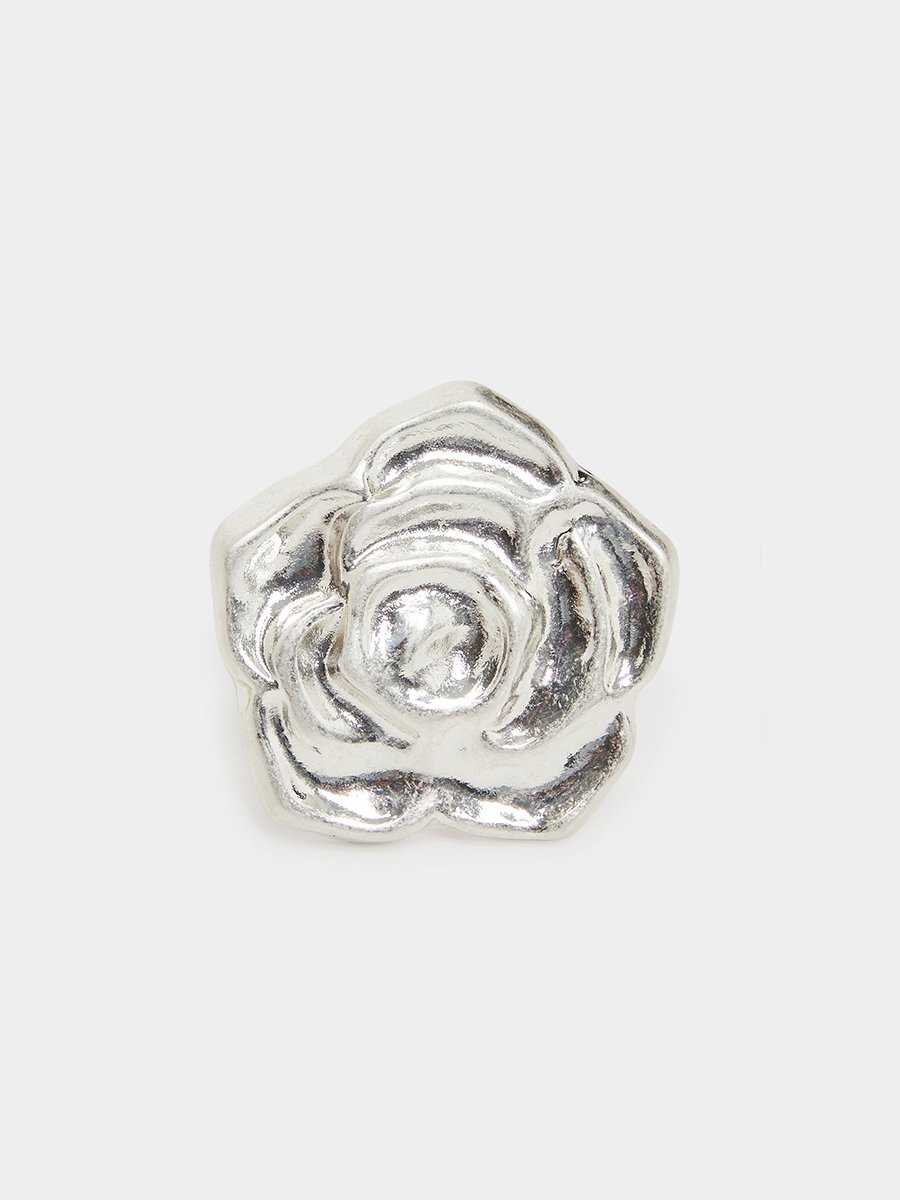 Silver Rose Statement Ring