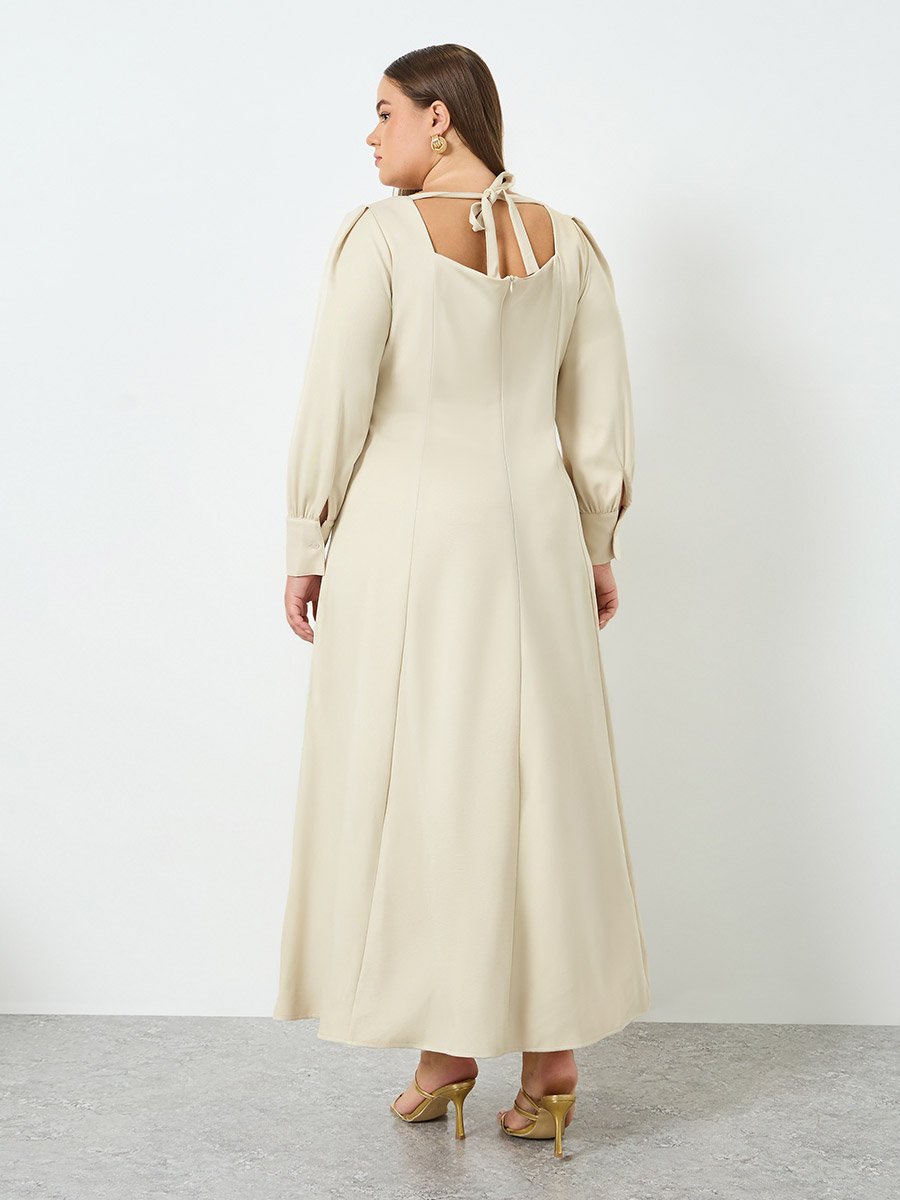 cream beaded wedding dress Hot Buttered Rum Plus-Size Tan Leather Dress 3X