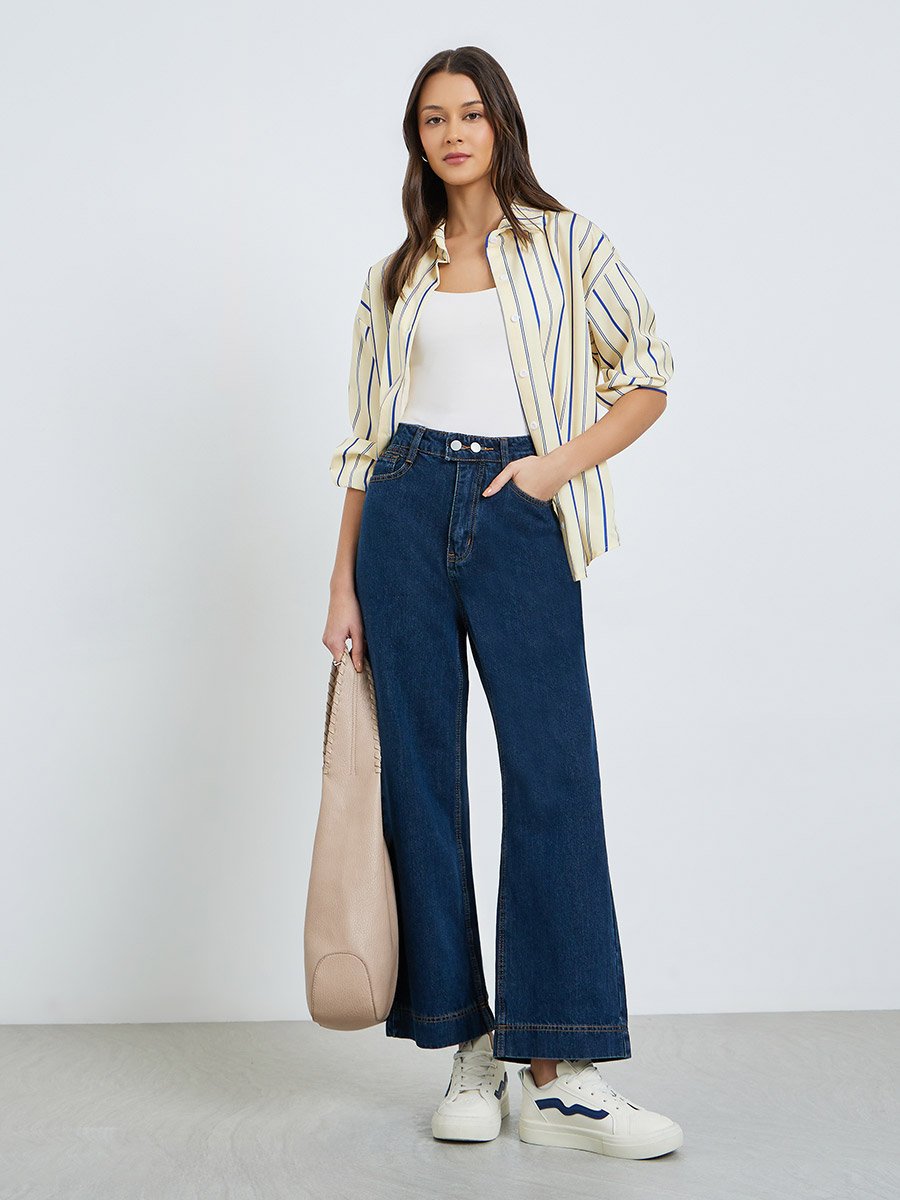 Yellow Striped Oversized Shirt