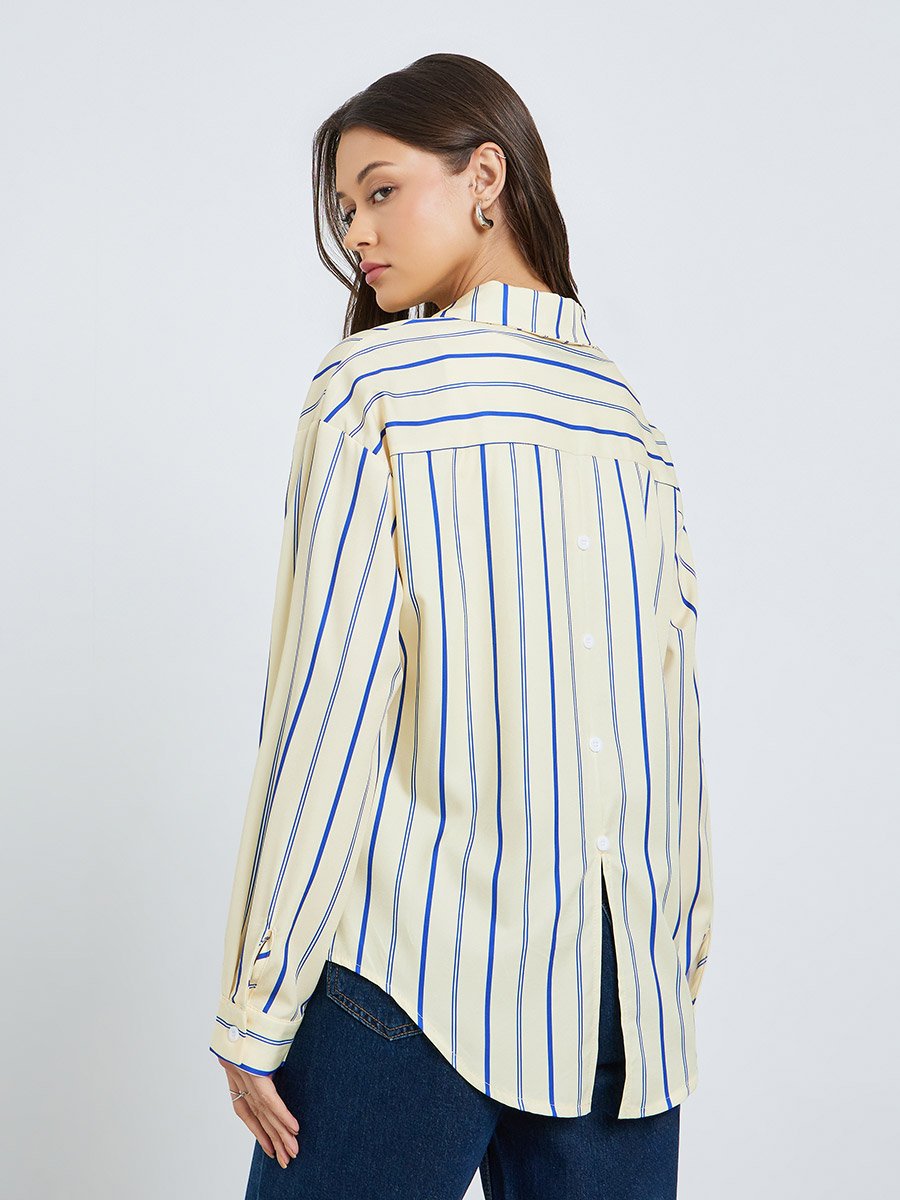 Yellow Striped Oversized Shirt