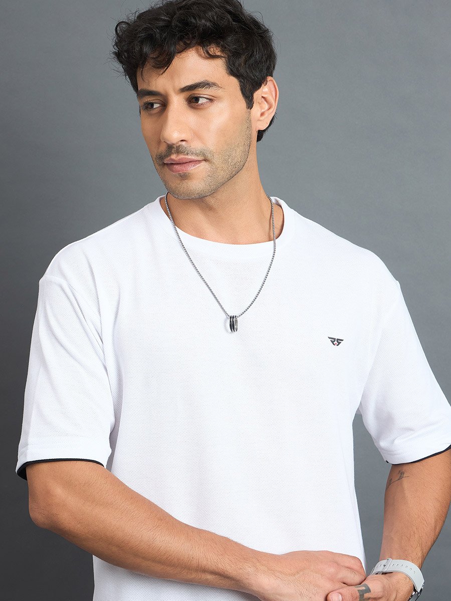 White Cotton Blend Oversized T-Shirt