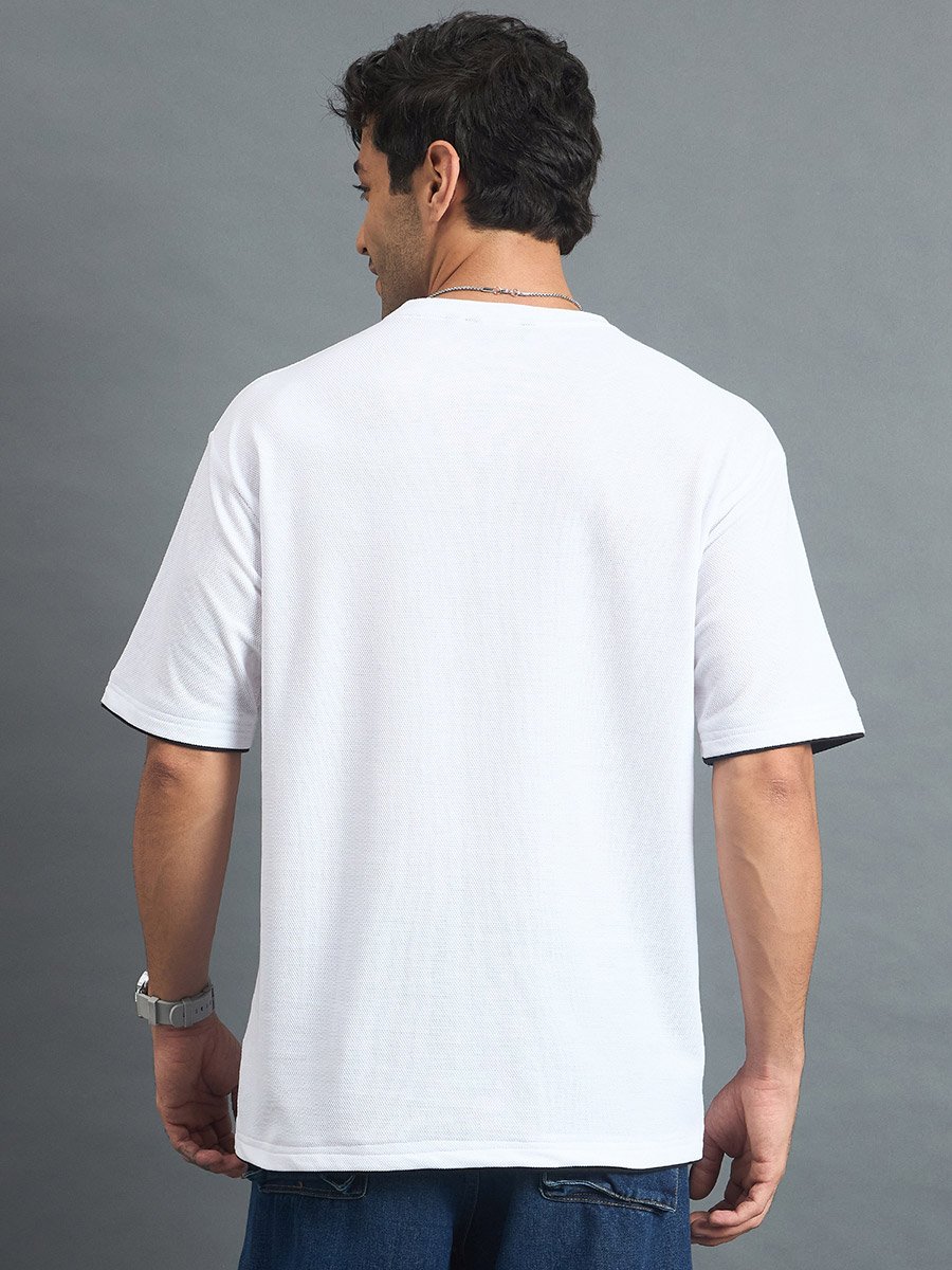 White Cotton Blend Oversized T-Shirt
