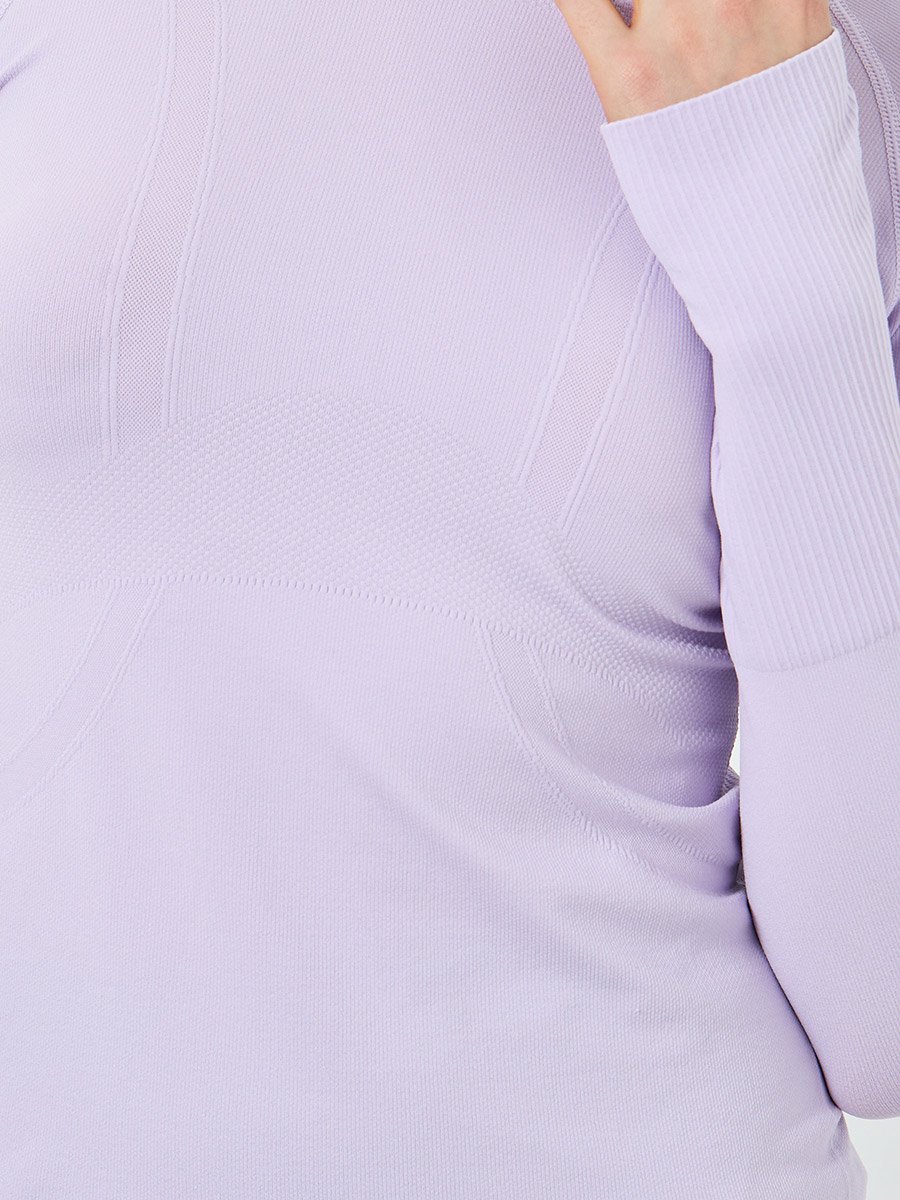 Lilac Seamless Contour Detail Short Sleeves Top