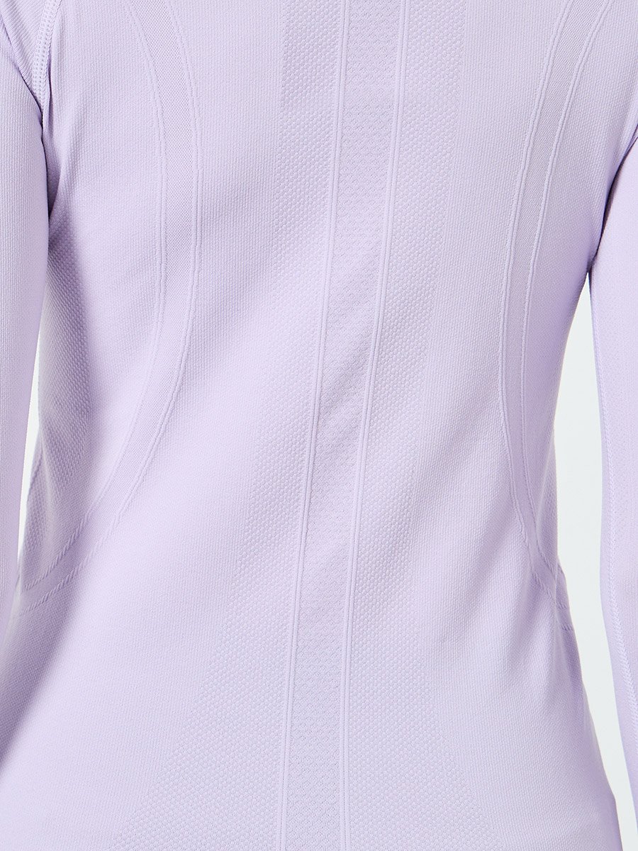 Lilac Seamless Contour Detail Short Sleeves Top