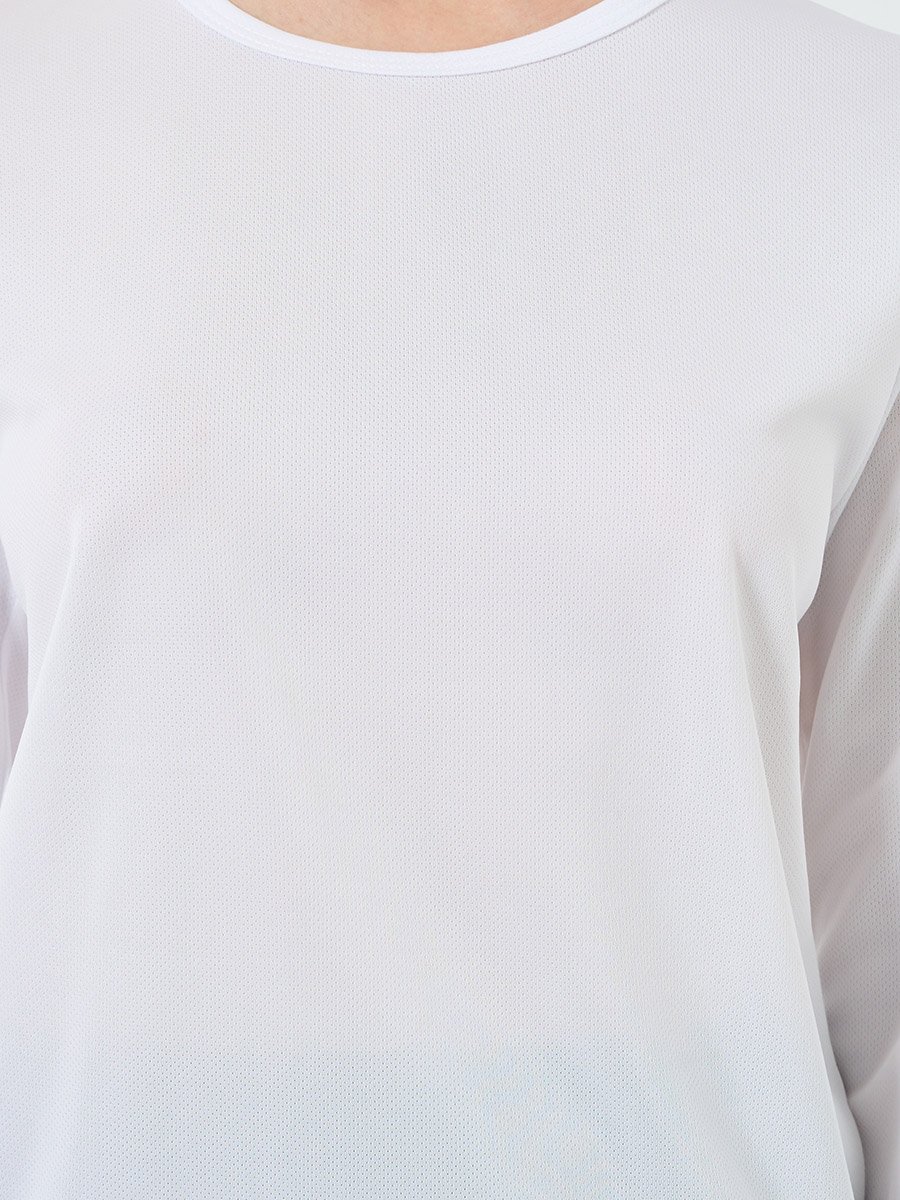 White Long Sleeve Textured Top