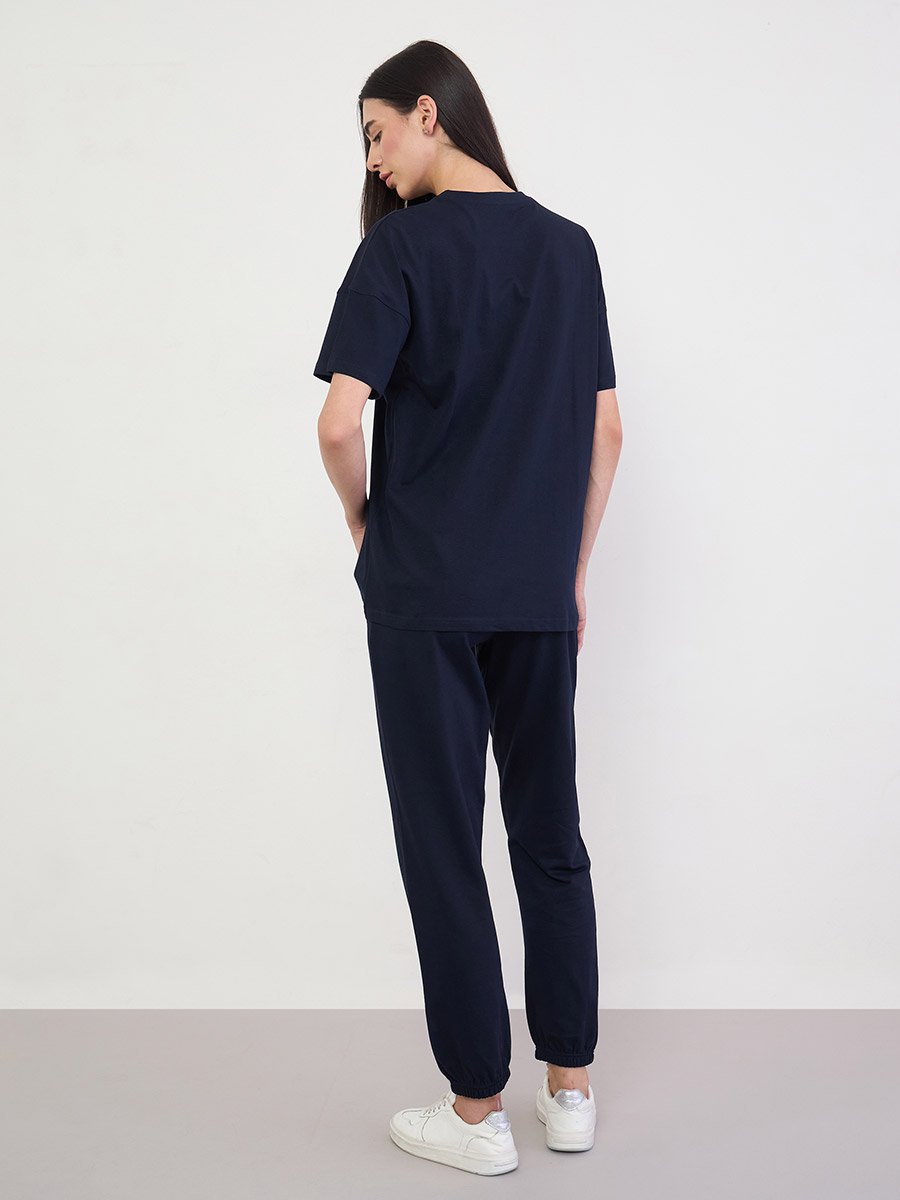 Oversized Printed T-Shirt and Cuffed Joggers Co-Ords