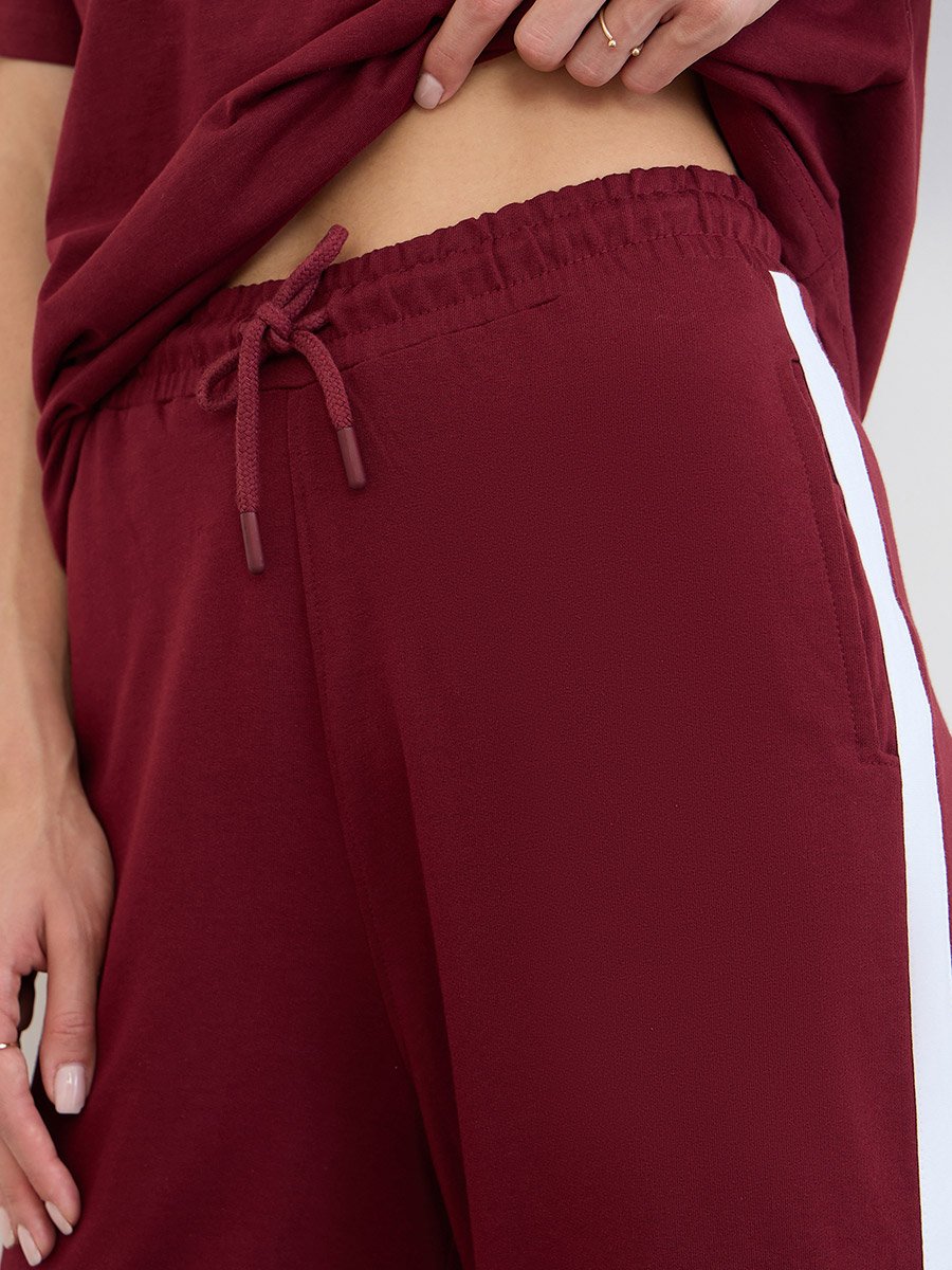 Burgundy Oversized Longline T-Shirt and Joggers Co-Ords