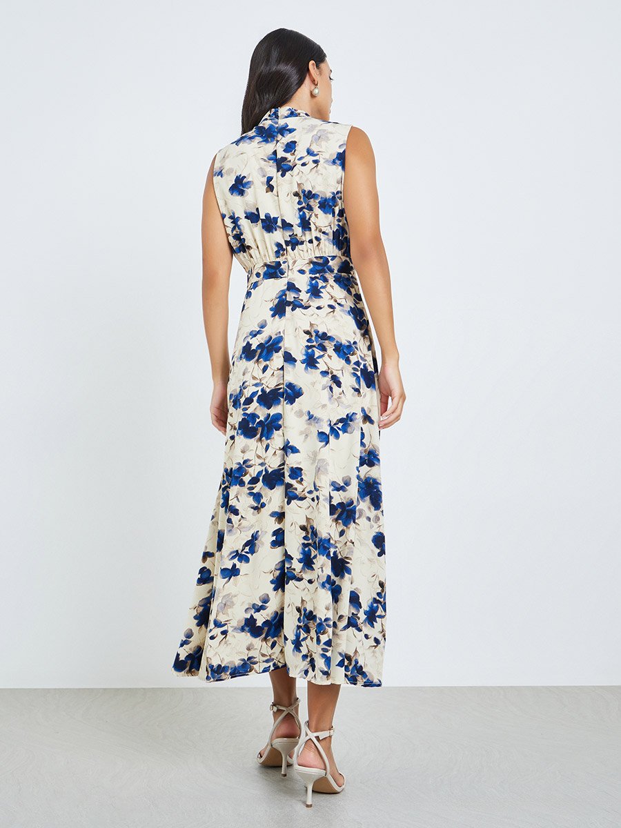 Floral Sleeveless A-Line Maxi Dress