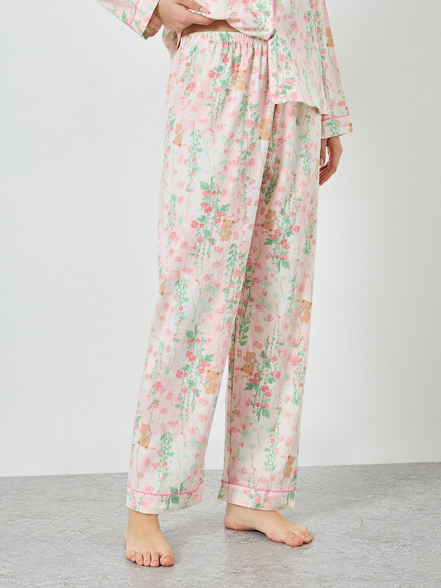 Floral Print Shirt and Pyjama Set