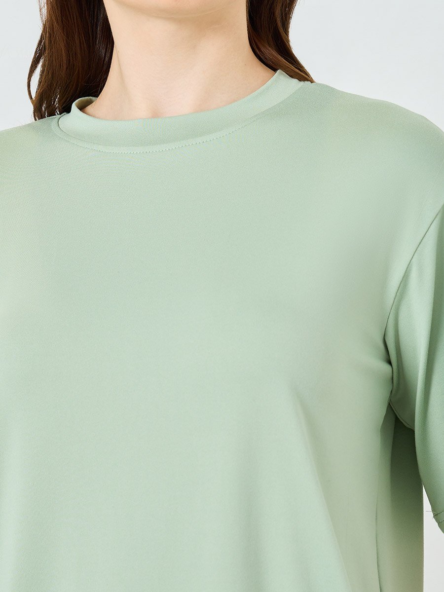 Green Short Sleeve T-Shirt and Striped Pyjama Set