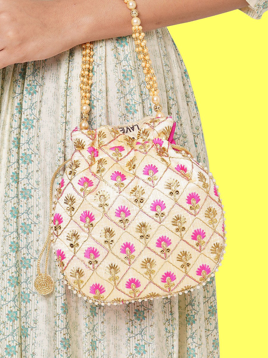 Women Embellished Beaded Potli Clutch
