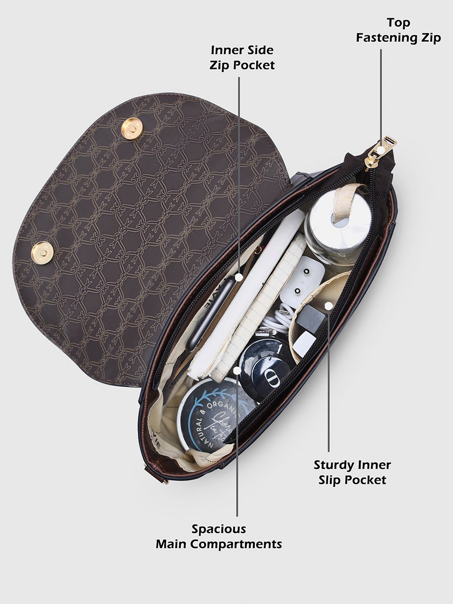 Mono Beech Flap Satchel Handbag