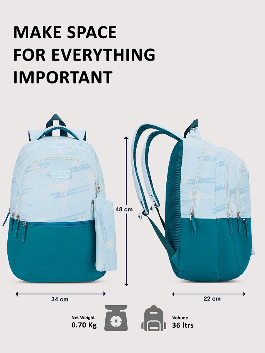 Brushstrokes Laptop Backpack with Pencil Pouch 36L 19Inches
