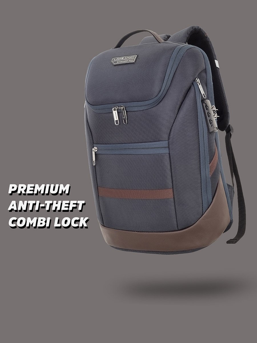 Emperor25 Anti-Theft Navy Brown Laptop Backpack 24L