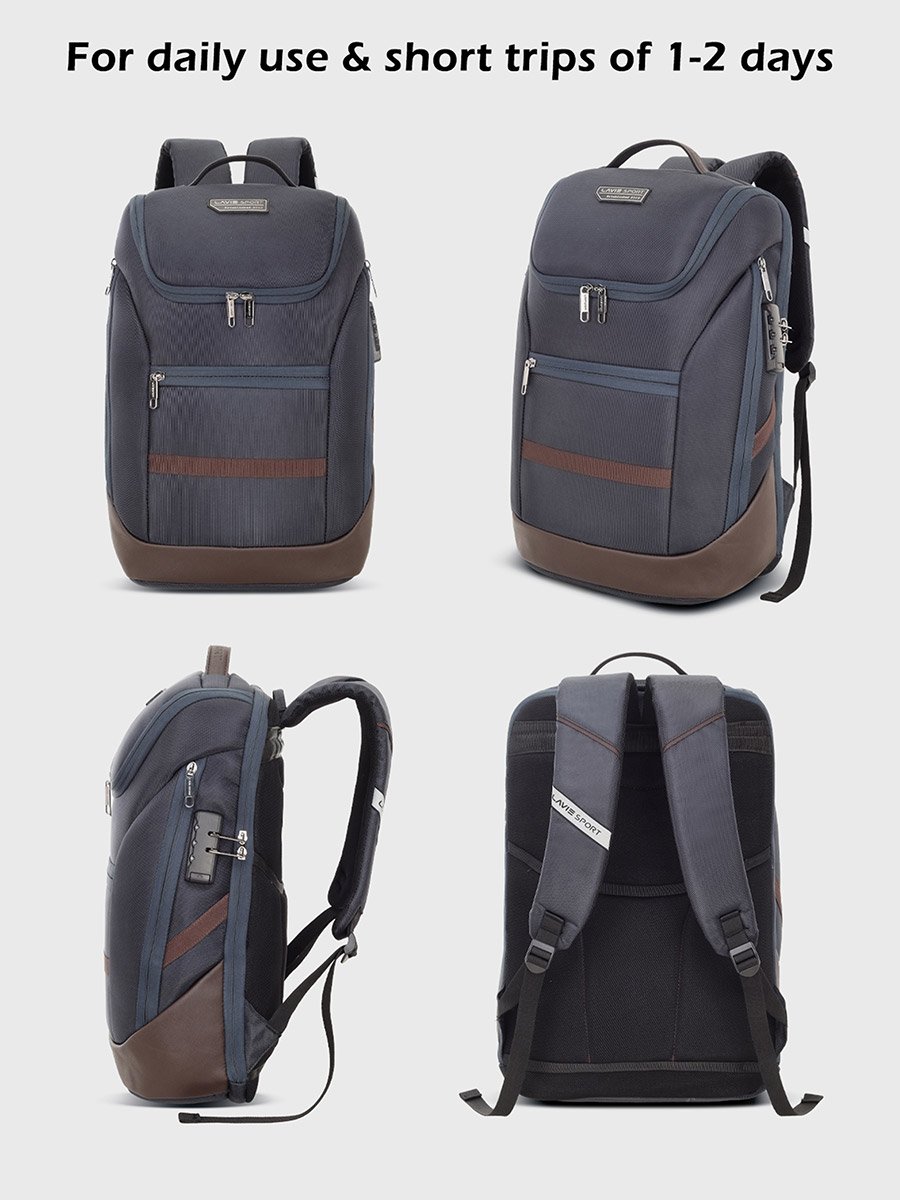 Emperor25 Anti-Theft Navy Brown Laptop Backpack 24L